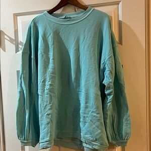 Aerie Real Crew Sweatshirt (Teal blue)